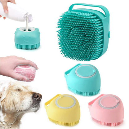 SoapSplash Self-Dispensing Pet Wash Brush - Soap-Infused Grooming Tool for Easy Bath Time